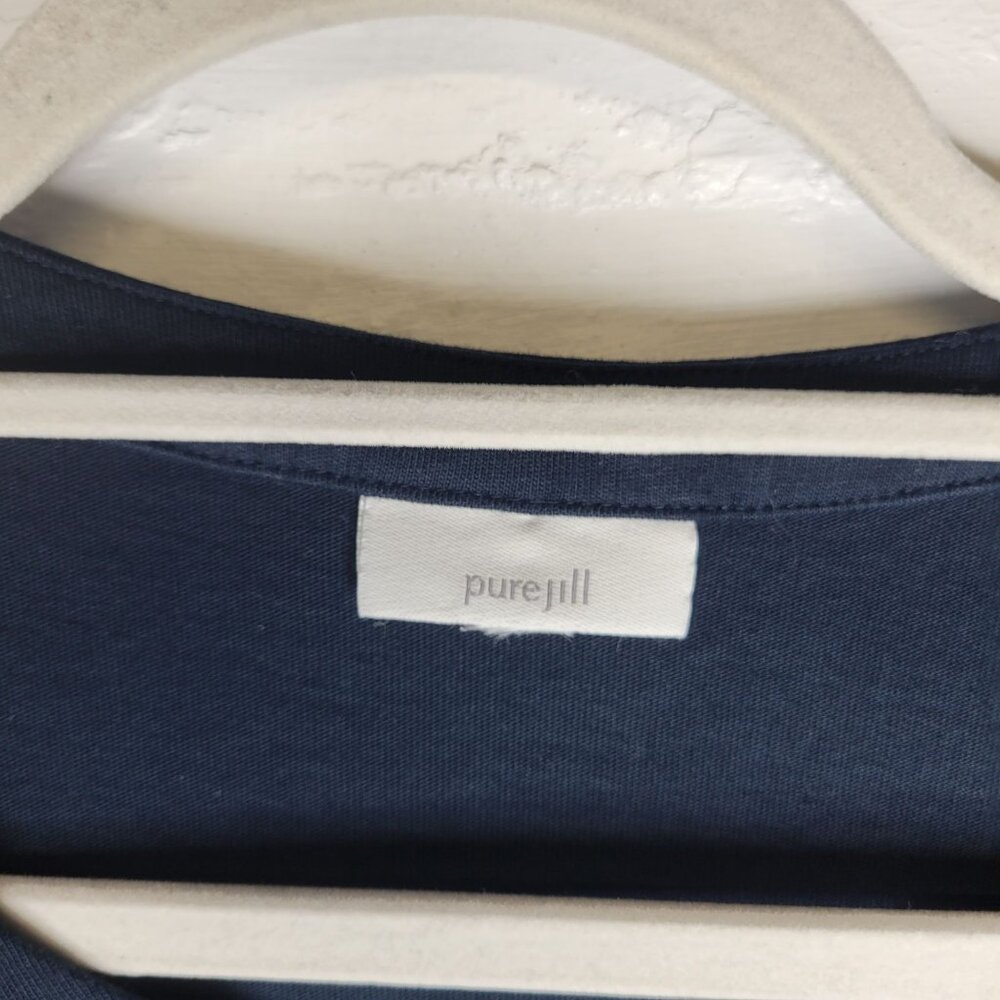 Pure Jill Women's Large Shirt Top Blue Embroidered - Picture 4 of 5